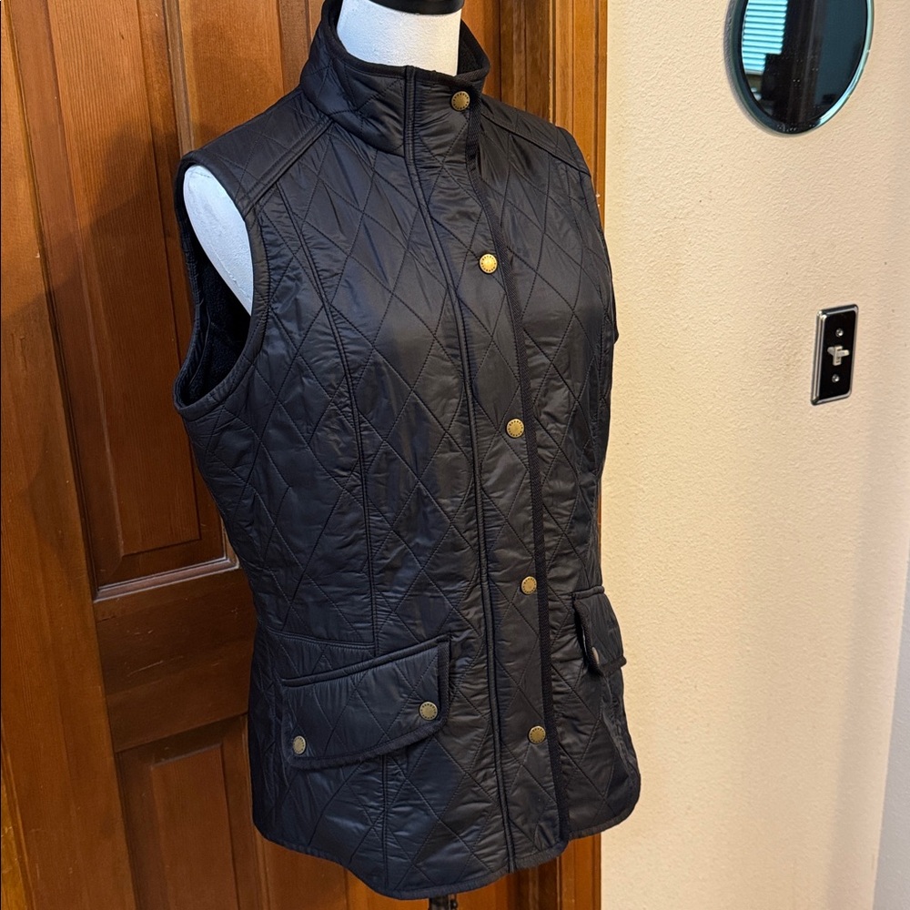 Barbour Black Quilted Vest Size 12 - Picture 7 of 10
